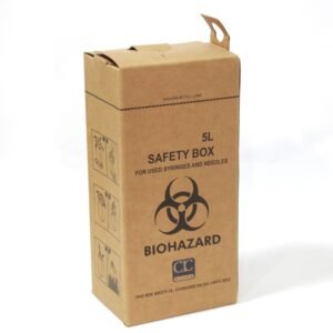 5 litre sharp container biohazard safety brown box